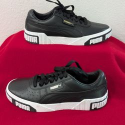 PUMA CALI BOLD 
 BLACK/GOLD/WHITE WOMEN Shoes Size 9.5