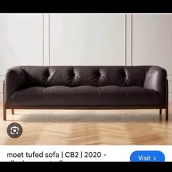 Cb2/Crate & barrel Leather Sofa