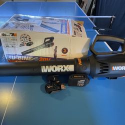 WORX WG547 20V (2.0Ah) Power Share Cordless Turbine Blower, 2-Speed, Battery and Charger Included