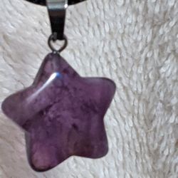 Amethyst Crystal Star Pendant Necklace