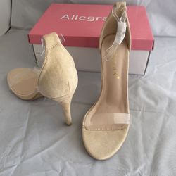 Allegra K Women's Open Toe Clear Ankle Strap Stiletto Heel