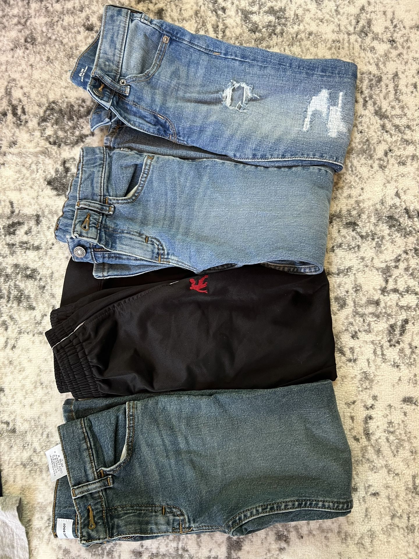 Boys Size 8 Pants Jeans Bundle (lot Of 4) Levi’s Wrangler And1 Old Navy