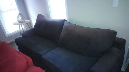Suede couch with full size pull out bed...