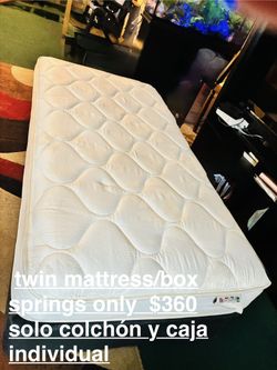 –Twin mattresses and box springs (5 available) Metal frames are sold separately. ——(USED NOT NEW) for seriously interested people only-messages only t
