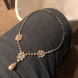 Costume jewelry pendant pearl CubicDiamond