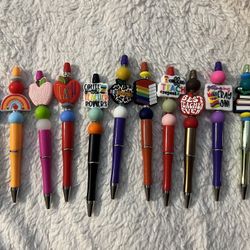 Teacher Handmade Beaded Pens gifts stocking holidays coworkers appreciation education 