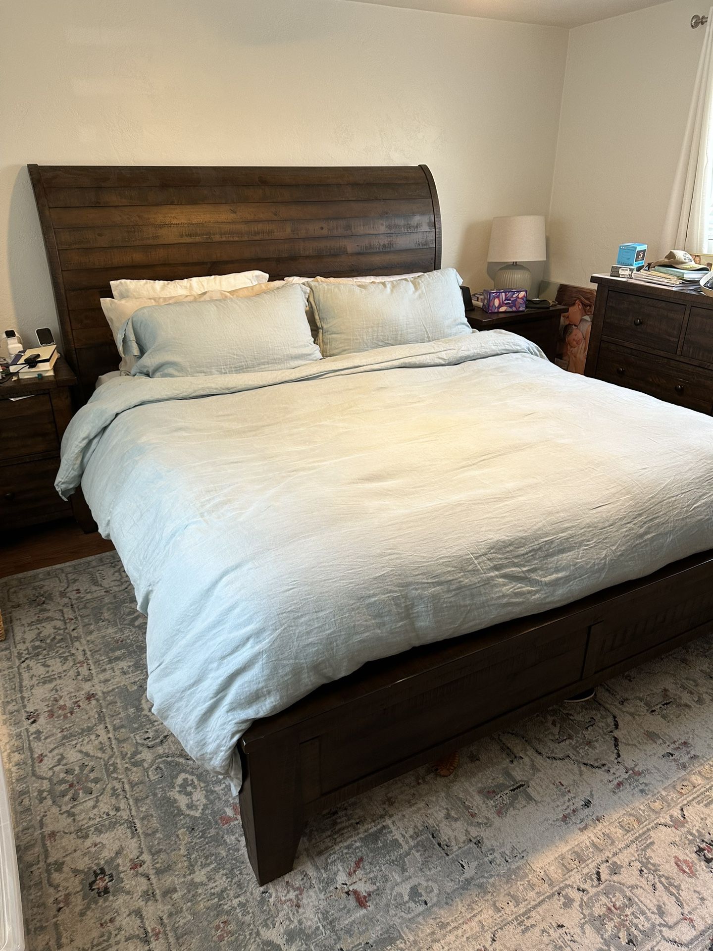 Standard King Wood Bed Frame 