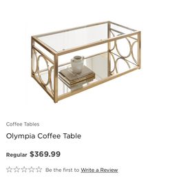 Olympia glass and mirror coffee table