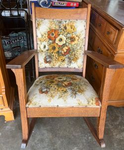 Vintage Mission Style Oak Rocking Chair