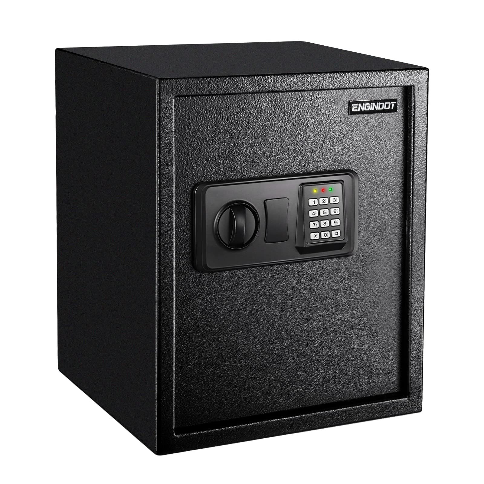 Safe Box, ENGiNDOT 1.52 Cubic Safe Digital Keypad Home Safe with Double Code System Mute Mode, Ideal for Home Cash, Jewelry, Documents (13.8" x 13.0"