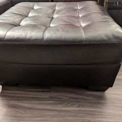 Leather Ottoman In Good Condition 