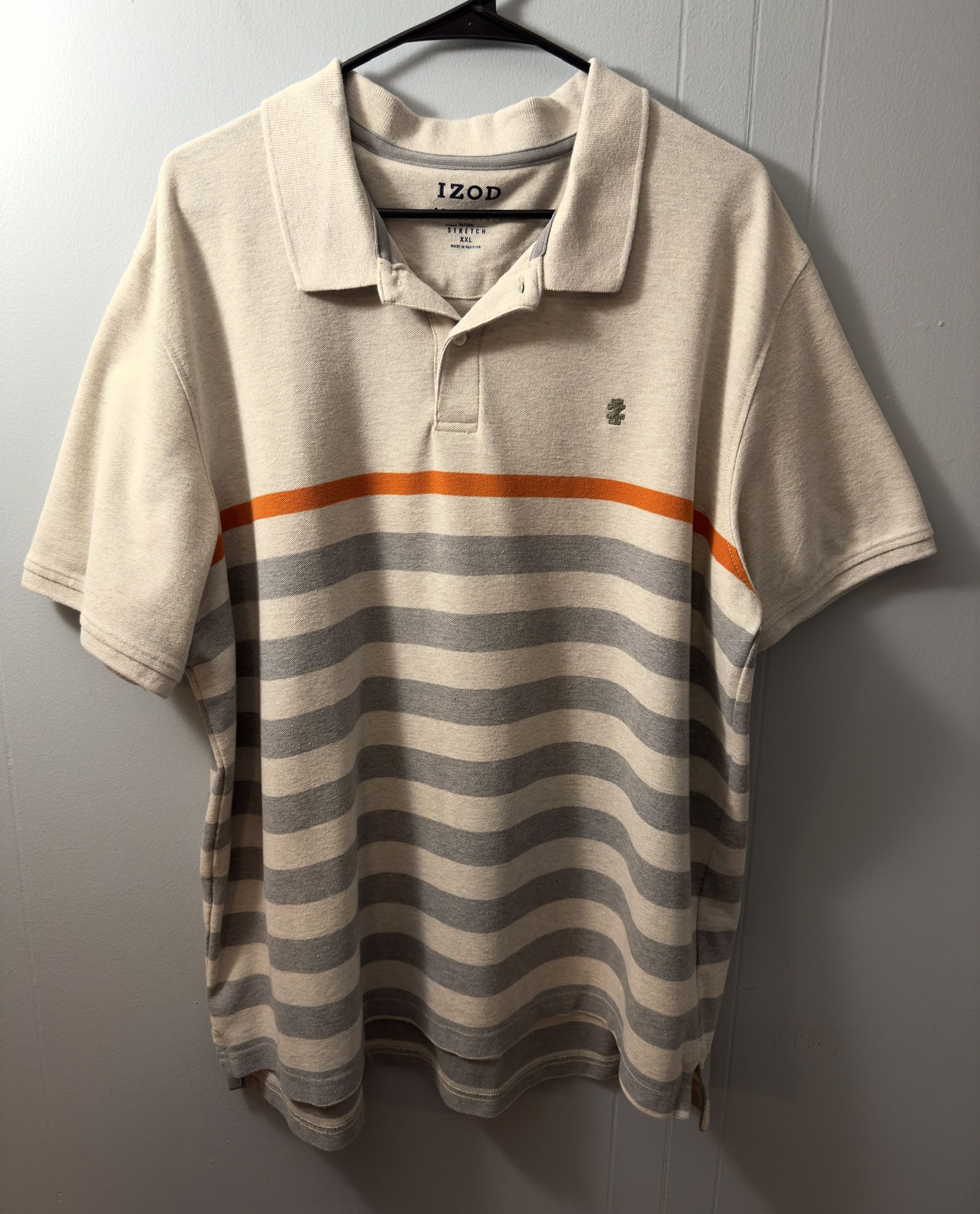 IZOD Striped Polo Shirt, Size XXL.