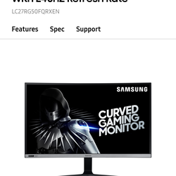 Curved Gaming Monitor - 240Hz - Samsung 27 inch