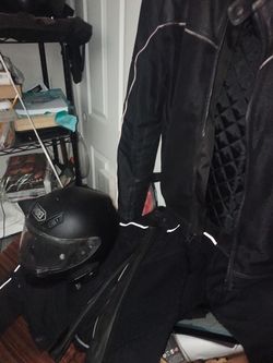 Motorcycle helmet and jacket