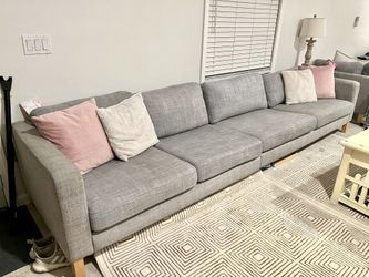 Grey Sofa Sectional Couch (measurements in pictures)