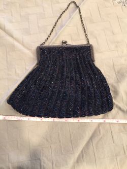 Vintage Blue Beaded Purse