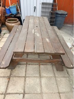 Solid wood picnic table