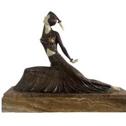 Huge Bronze Sculpture 'Clara' After DEMETRE CHIPARUS