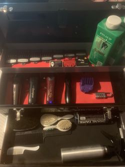Hair Clippers and Husky Tool Box