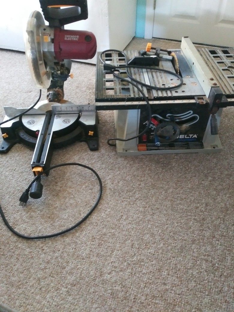 Miter Saw. Table Saw