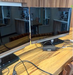 TWO- HP x2301 - 23-inch widescreen LED computer monitors