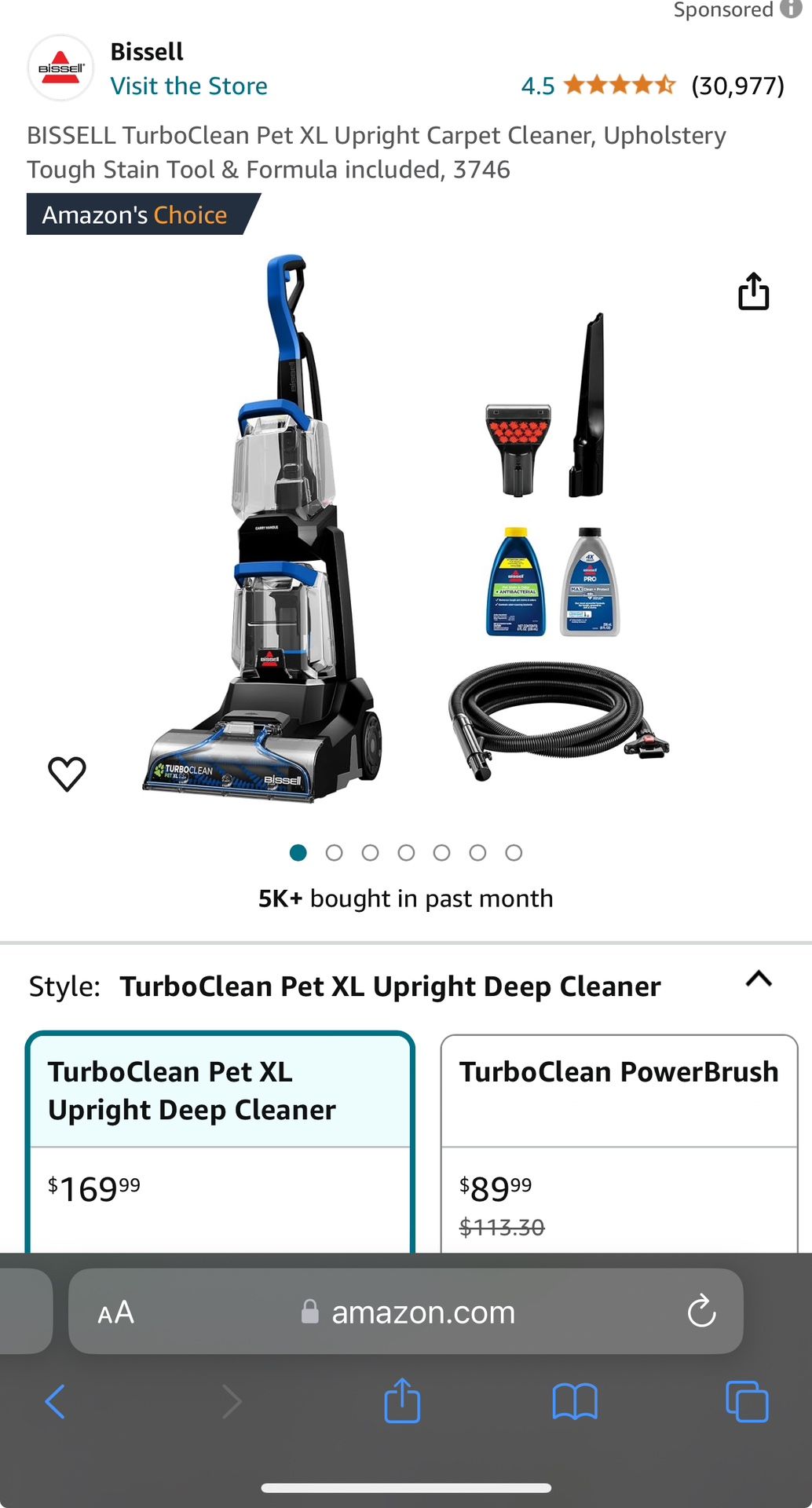 BISSELL TurboClean Pet XL Upright Carpet Cleaner