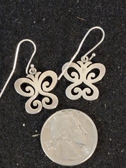Retired James Avery Silver Spring Butterfly Hook On earrings excellent condition