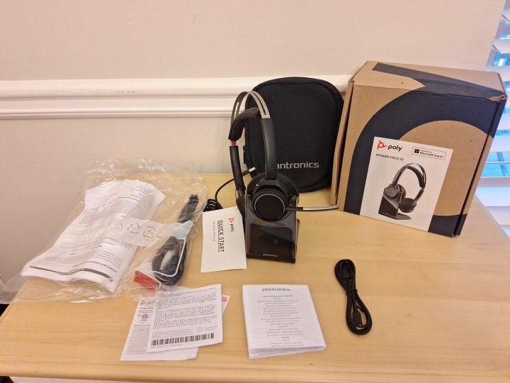 Poly Voyager Focus UC Bluetooth Headphones Open Box .