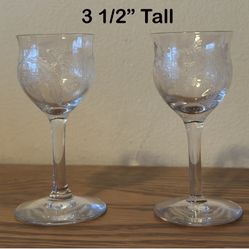 Vintage Thistle Cordial Glasses