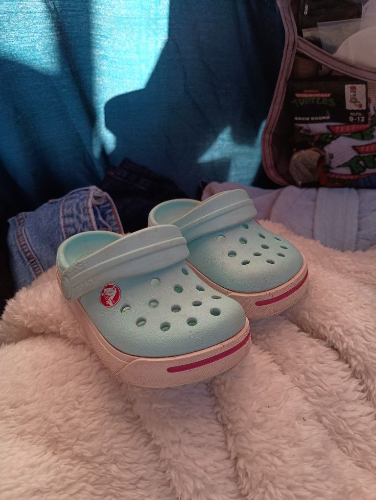 Baby Blue Crocs Size 4.5
