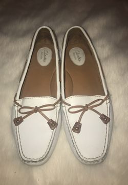 Clarks White Flat Shoes