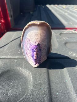 Purple Agate Geode Crystal Specimen