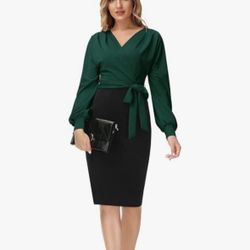 Women's Work Pencil Dress Wedding Dress Office Cocktail Party Long Sleeve