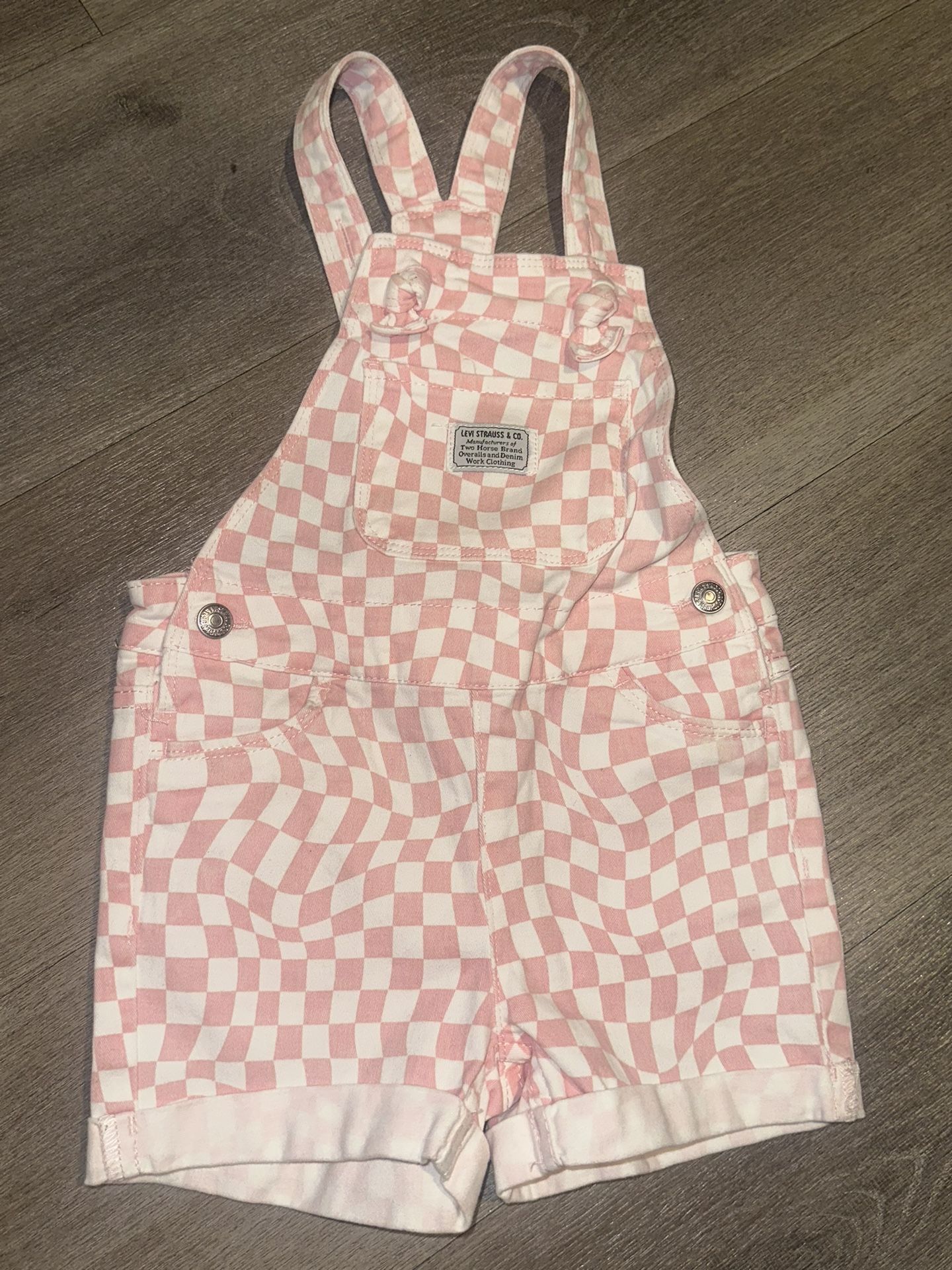Levi’s Strauss Pink Checkered Kids Overalls