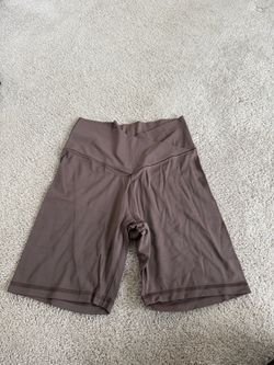 Aerie Women’s Crossover High Rise Brown Biker Shorts Size Large