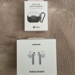 Samsung Galaxy Buds 3 earphones + Clip Case with Carabiner