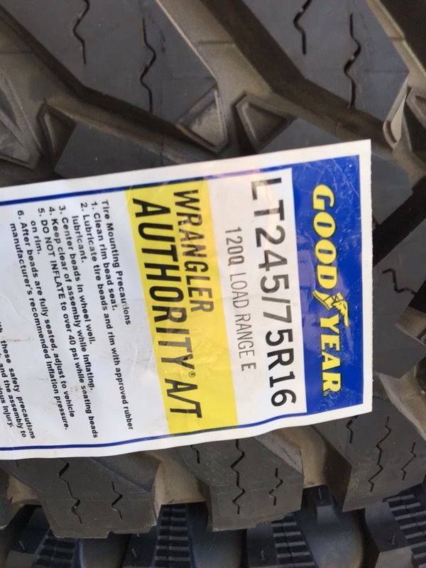 Set of 4 Brand new Goodyear Wrangler Authority LT245/75R16 10 ply  commercial Tire for Sale in Canton, MI - OfferUp