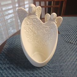 Party Lite Porcelain Angel Candle Holder