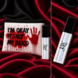 Holographic Lip Gloss with Graphic Makeup Pouch