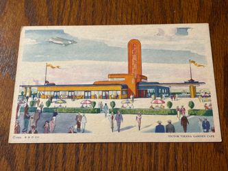 Vintage Postcard - Century of Progress - Victor Vienna Garden Cafe
