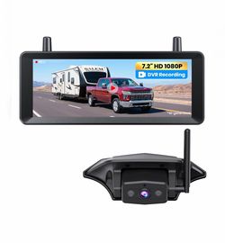 AUTO-VOX Wireless Backup Camera 7.2" Screen Monitor,  Night Vision, DVR, Truck RV Trailer Camper, Motorhome