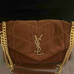 YSL Brown Suede Bag