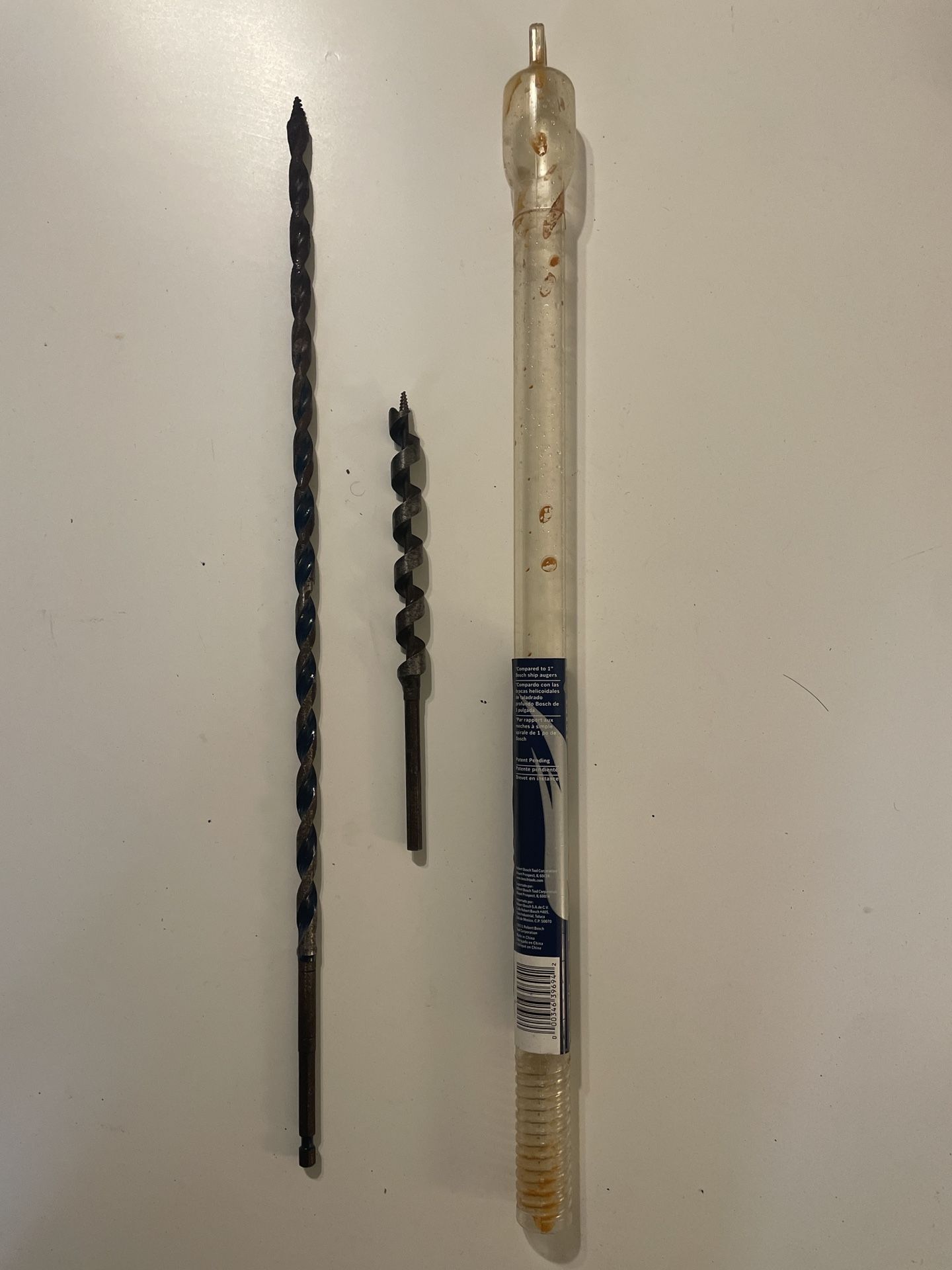 Bosh Auger bit 3/8” X 17.5” And Auger bit 1/2” X 7.5”