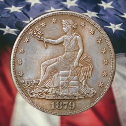 1879 Trade Dollar Silver Plated Novelty Coin - Circulated