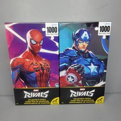 Marvel RIVALS Collectors Puzzles Captain America & Spiderman- New 1000pcs Each