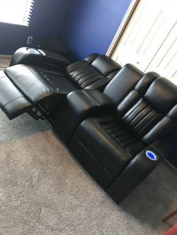 Cenova 2 Pc Leather Dual Power Reclining Set