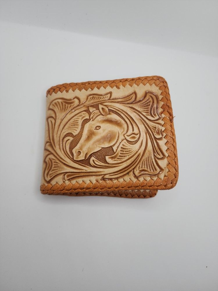 Western Tooled Leather Bi-fold Wallet  