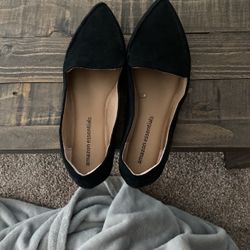 Black Suede Flats 