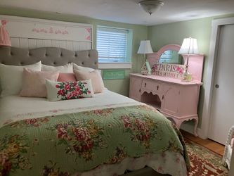 Queen bed and headboard