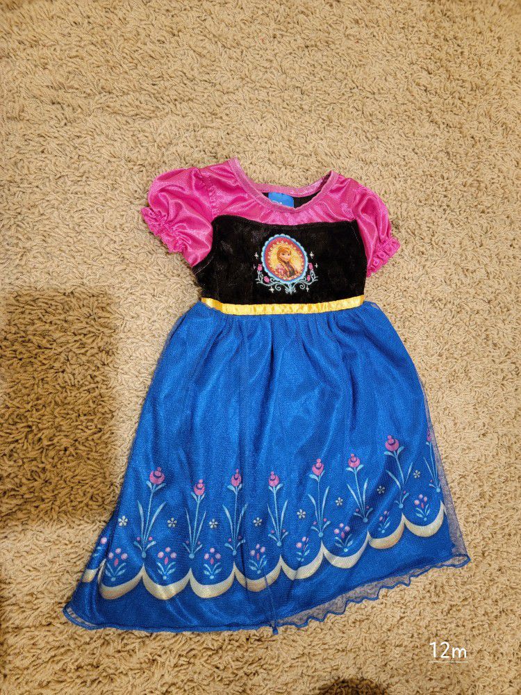 Anna Sleep Gown 12m , Toddle Sleep Dress Frozen Anna / Elsa